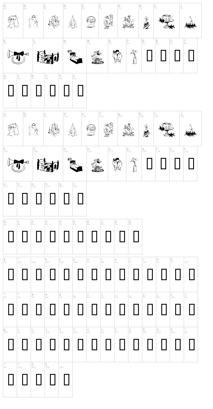 KR Christmas 2002 font map